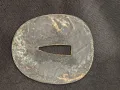 Plain dark oval seppa, blade-aperture only