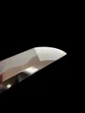 The kissaki close up, showing the yokote and the finish of the polish