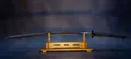 The bare blade drawn, showing its sugata and tempered edge