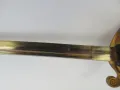 A close view of the blade near the guard