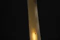 The blade catching the light along its polished length