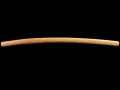The plain wood shirasaya that stores the blade when it is out of its mounts